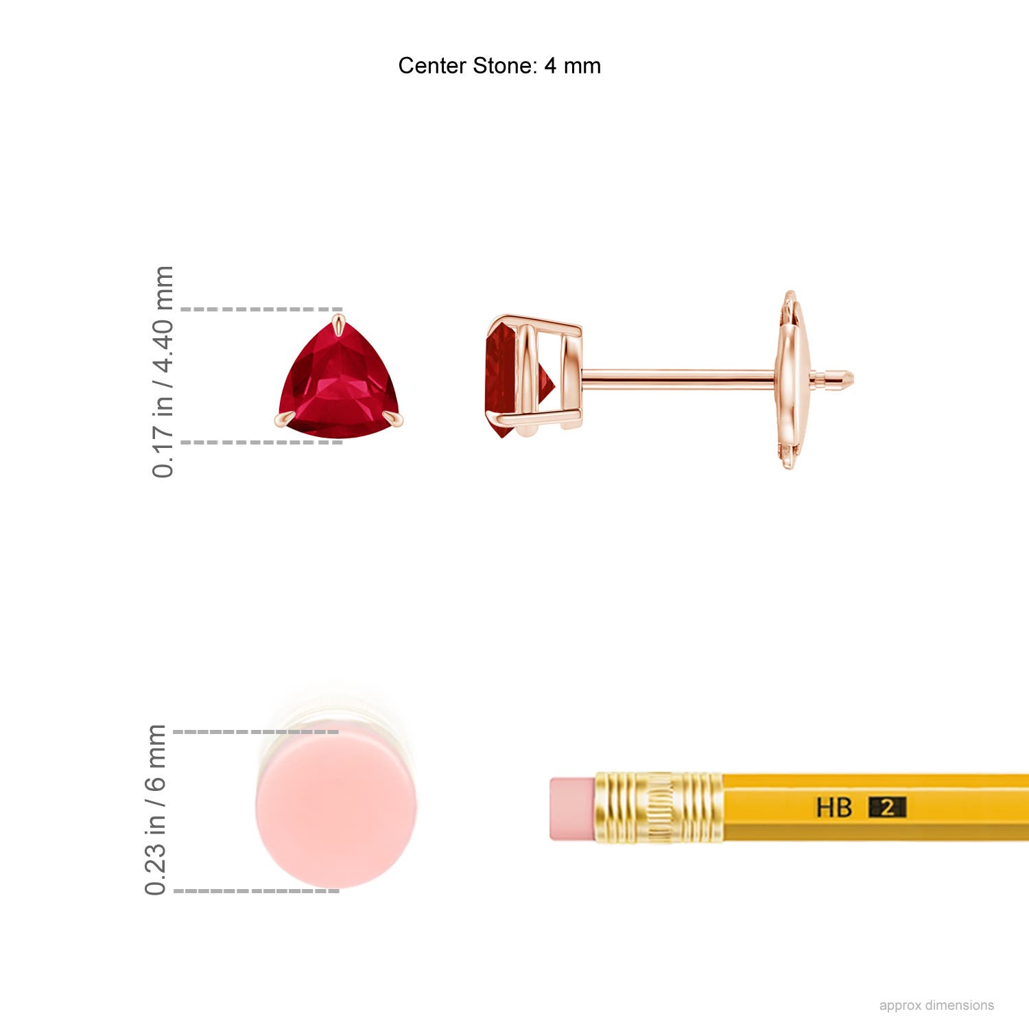 AA - Ruby / 0.5 CT / 14 KT Rose Gold