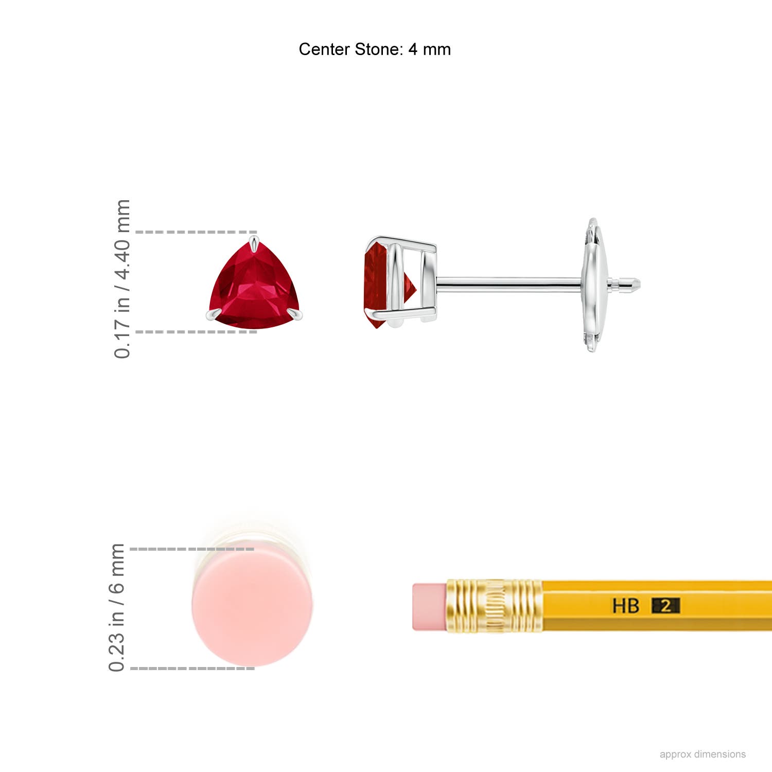 AA - Ruby / 0.5 CT / 14 KT White Gold