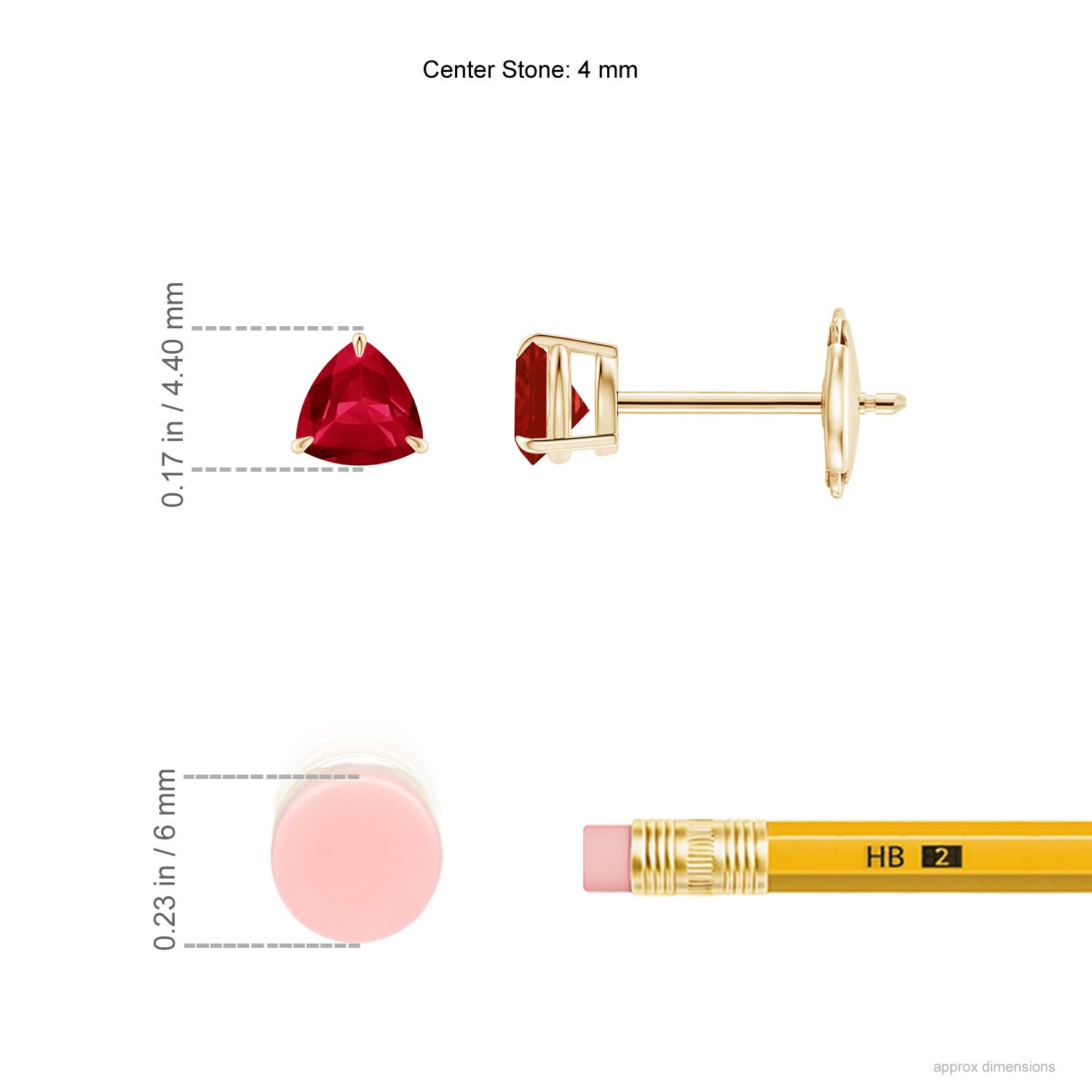 AA - Ruby / 0.5 CT / 14 KT Yellow Gold