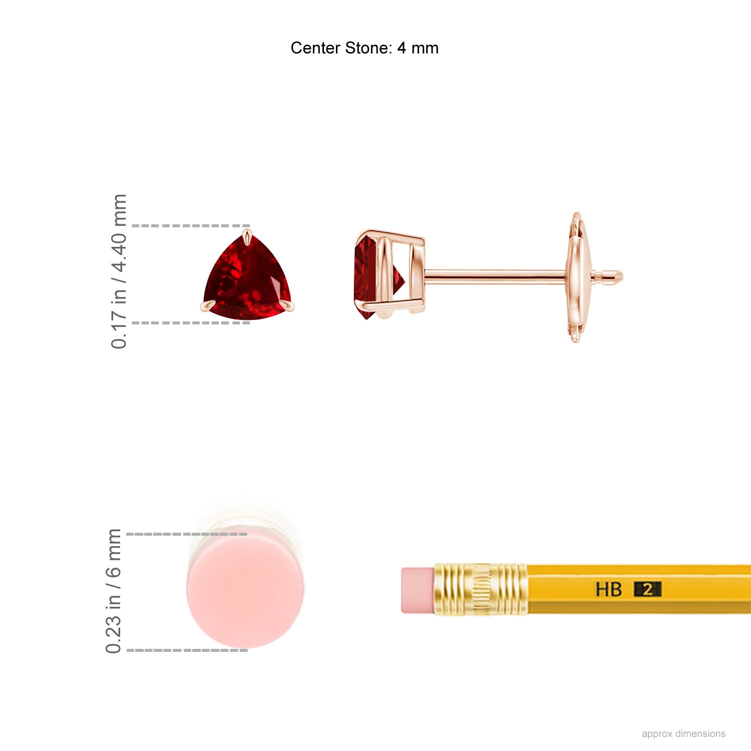 AAAA - Ruby / 0.5 CT / 14 KT Rose Gold