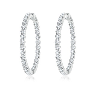 2.1mm GVS2 Classic Shared Prong Diamond Inside Out Hoop Earrings in White Gold
