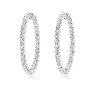 2.1mm HSI2 Classic Shared Prong Diamond Inside Out Hoop Earrings in White Gold