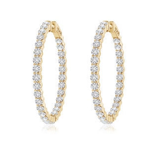 2.1mm HSI2 Classic Shared Prong Diamond Inside Out Hoop Earrings in Yellow Gold