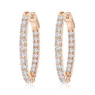 2mm GVS2 Classic Four-Prong Diamond Inside Out Hoop Earrings in Rose Gold