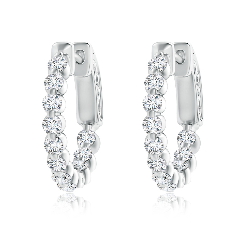 2mm GVS2 Floating Classic Diamond Inside Out Hoop Earrings in P950 Platinum