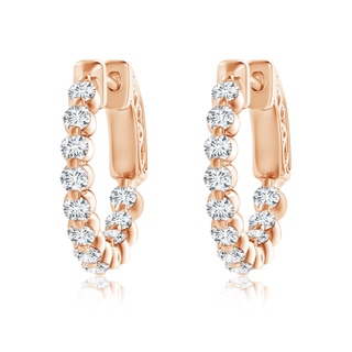 2mm GVS2 Floating Classic Diamond Inside Out Hoop Earrings in Rose Gold