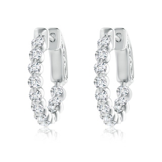 2mm GVS2 Floating Classic Diamond Inside Out Hoop Earrings in White Gold