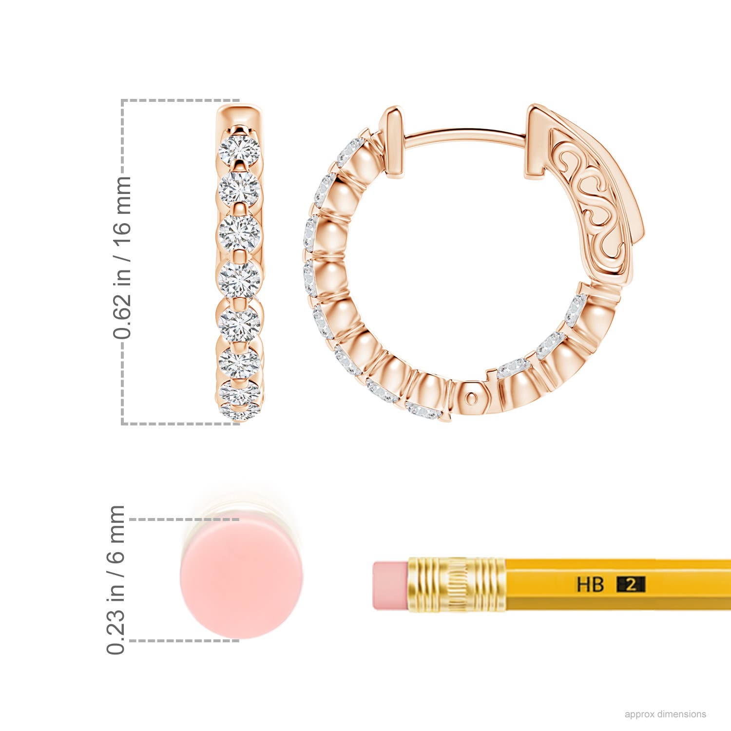 H, SI2 / 0.77 CT / 14 KT Rose Gold