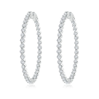 2.6mm GVS2 Shared Prong-Set Diamond Inside Out Hoop Earrings in White Gold