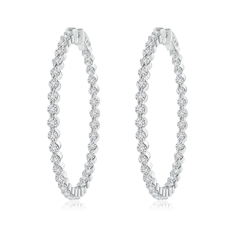 2.6mm HSI2 Shared Prong-Set Diamond Inside Out Hoop Earrings in White Gold 