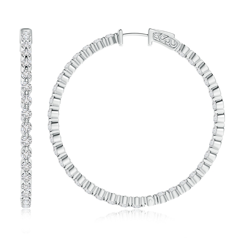 2.6mm HSI2 Shared Prong-Set Diamond Inside Out Hoop Earrings in White Gold product image