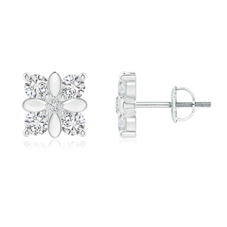 2.3mm HSI2 Prong-Set Diamond Floral Earrings in White Gold