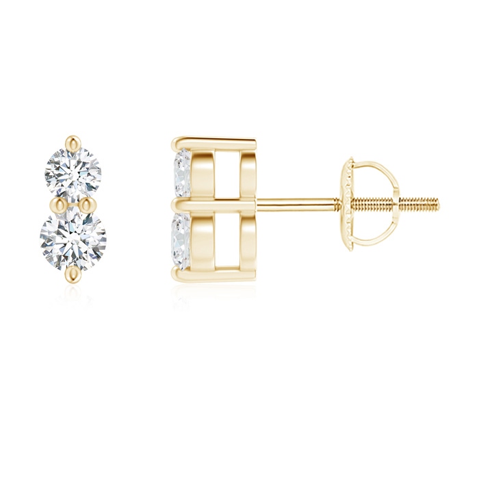 2.7mm GVS2 Classic Two Stone Diamond Earrings in 10K Yellow Gold 