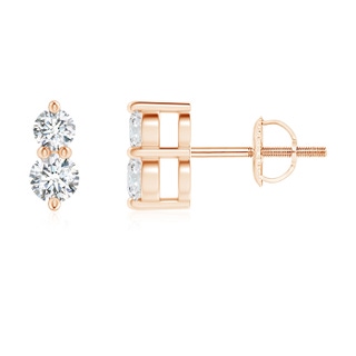 2.7mm GVS2 Classic Two Stone Diamond Earrings in Rose Gold