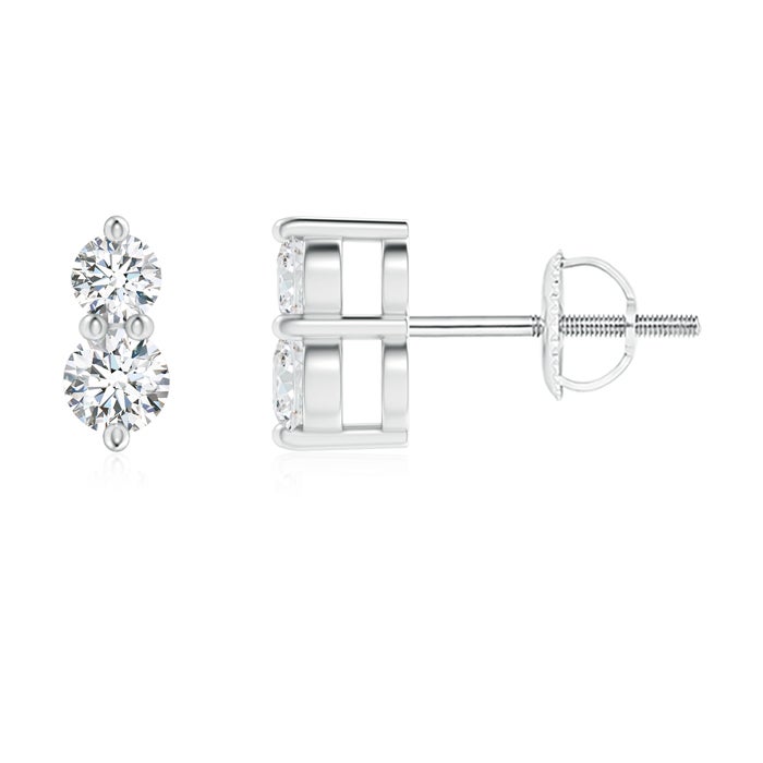 Classic Two Stone Natural Diamond Earrings