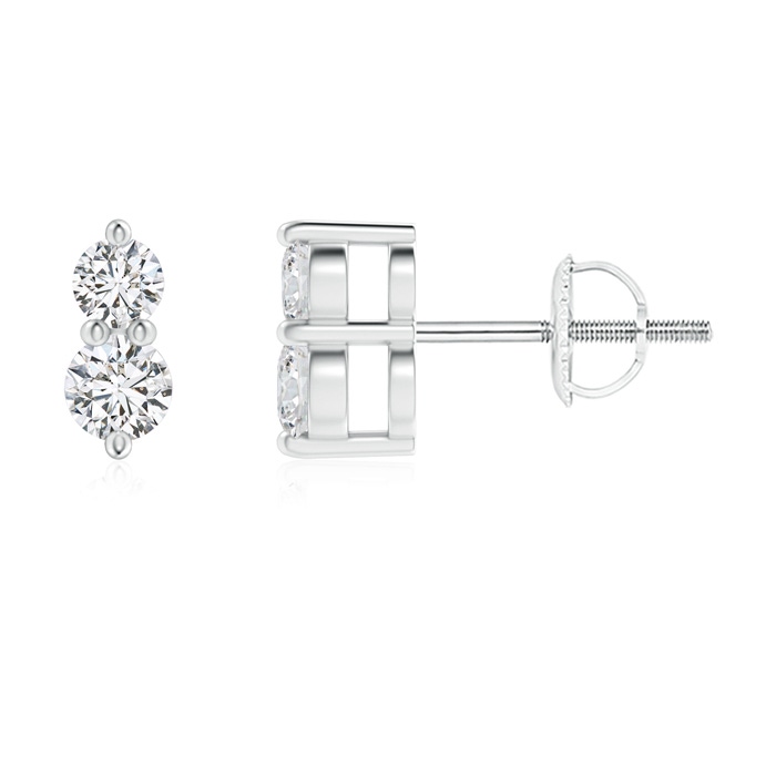 2.7mm HSI2 Classic Two Stone Diamond Earrings in White Gold