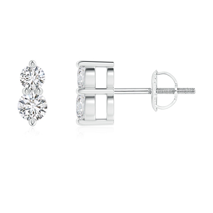 2.7mm HSI2 Classic Two Stone Diamond Earrings in White Gold 