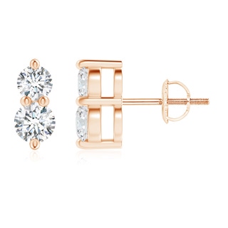 3.5mm GVS2 Classic Two Stone Diamond Earrings in Rose Gold