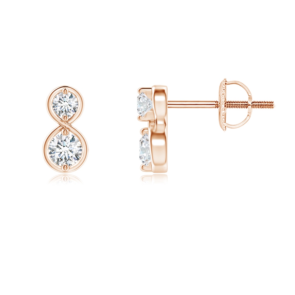 2.9mm GVS2 Two Stone Diamond Infinity Earrings in 9K Rose Gold