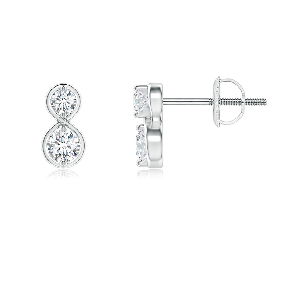2.9mm GVS2 Two Stone Diamond Infinity Earrings in White Gold 