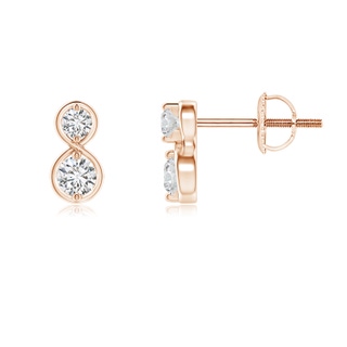 2.9mm HSI2 Two Stone Diamond Infinity Earrings in Rose Gold