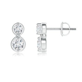 3.2mm GVS2 Two Stone Diamond Infinity Earrings in P950 Platinum