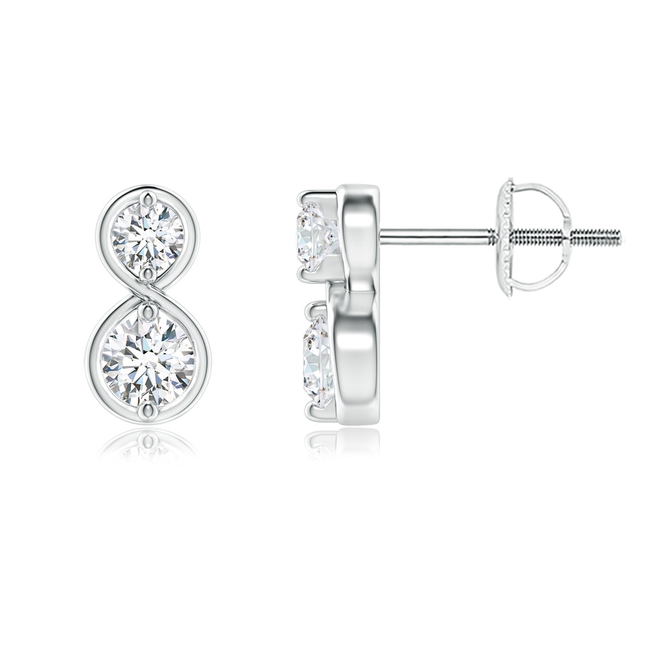 3.2mm GVS2 Two Stone Diamond Infinity Earrings in White Gold 