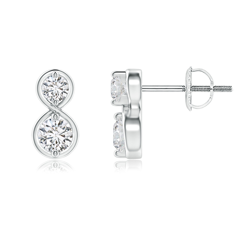 3.2mm HSI2 Two Stone Diamond Infinity Earrings in White Gold