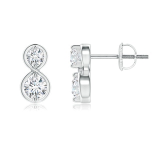 3.5mm GVS2 Two Stone Diamond Infinity Earrings in P950 Platinum