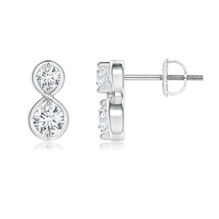 3.5mm GVS2 Two Stone Diamond Infinity Earrings in White Gold