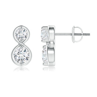 4.1mm GVS2 Two Stone Diamond Infinity Earrings in P950 Platinum