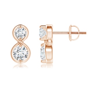 4.1mm GVS2 Two Stone Diamond Infinity Earrings in Rose Gold