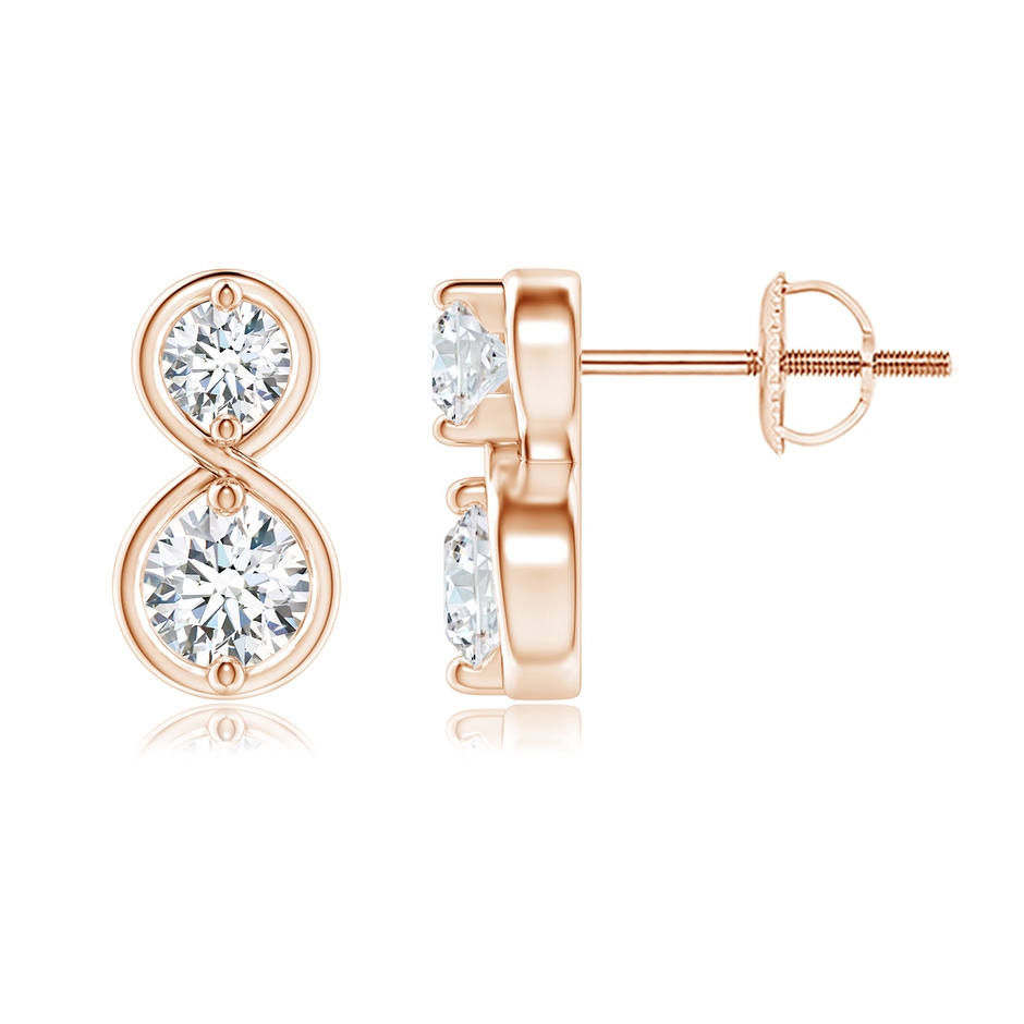 4.1mm GVS2 Two Stone Diamond Infinity Earrings in Rose Gold 