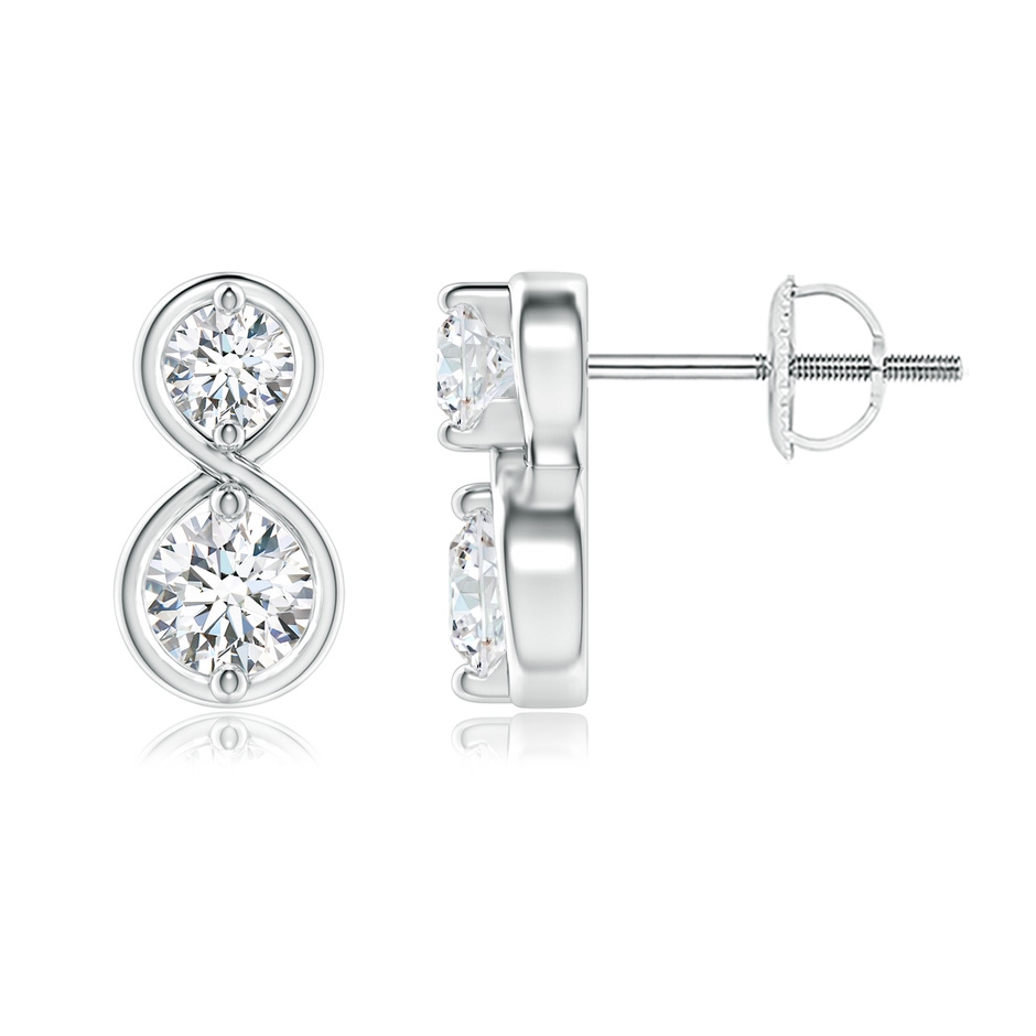 4.1mm GVS2 Two Stone Diamond Infinity Earrings in White Gold 