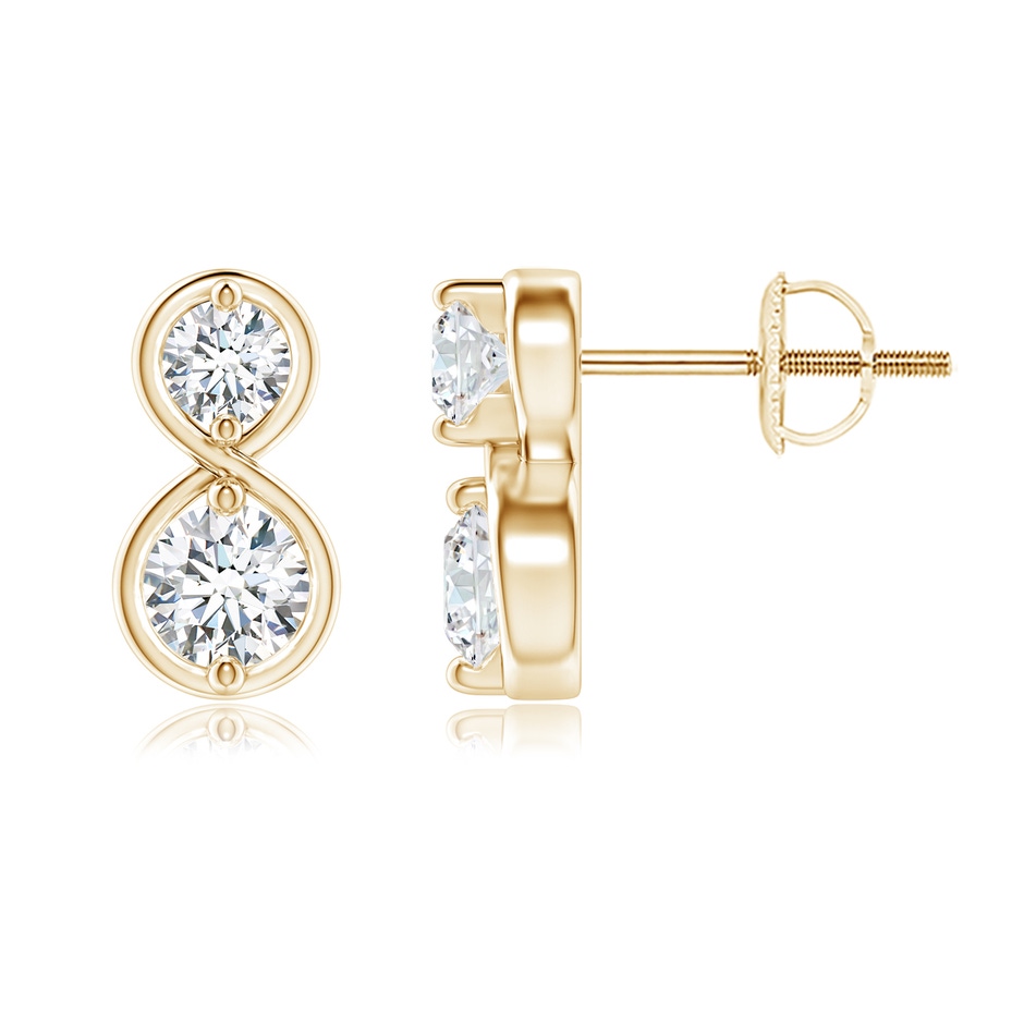 4.1mm GVS2 Two Stone Diamond Infinity Earrings in Yellow Gold 