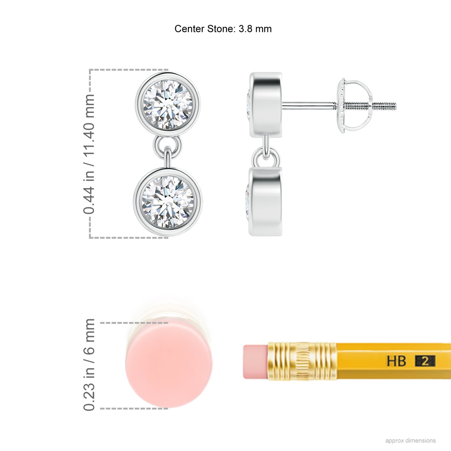 Dangling Two Stone Natural Diamond Earrings