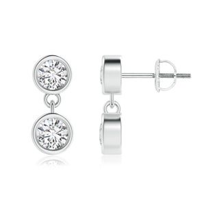 3.8mm HSI2 Dangling Two Stone Diamond Earrings in P950 Platinum