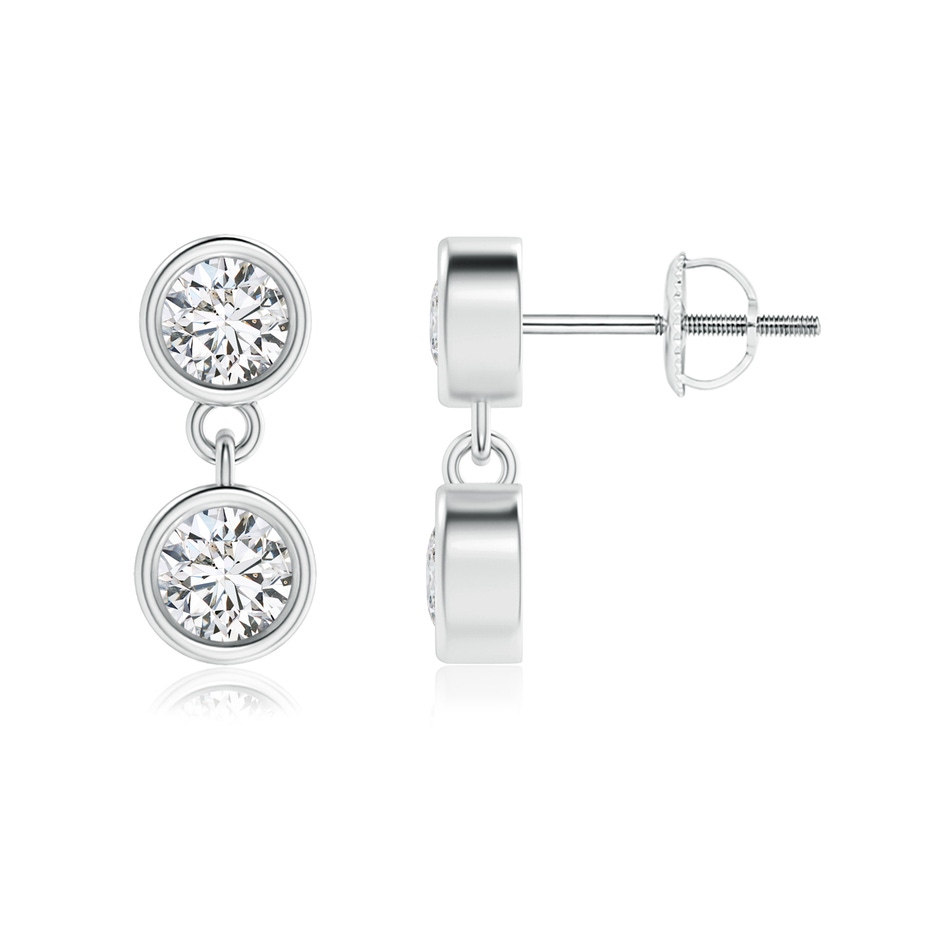 3.8mm HSI2 Dangling Two Stone Diamond Earrings in White Gold 