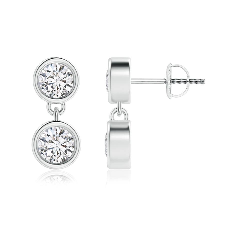 4.1mm HSI2 Dangling Two Stone Diamond Earrings in P950 Platinum 