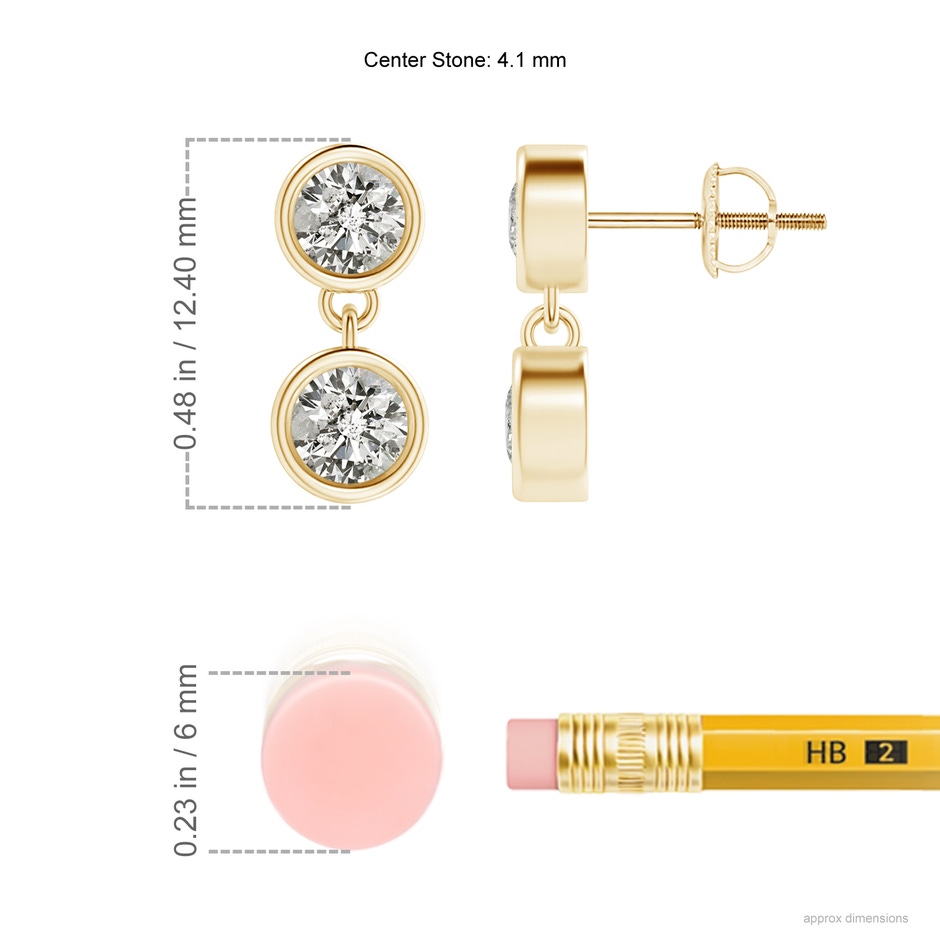 4.1mm KI3 Dangling Two Stone Diamond Earrings in Yellow Gold product image