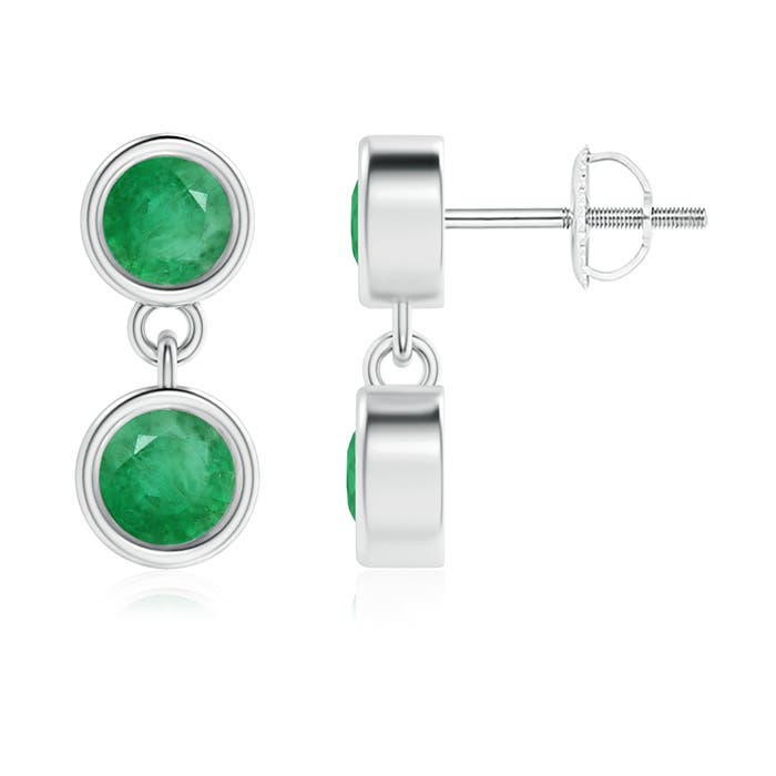 A - Emerald / 0.72 CT / 14 KT White Gold