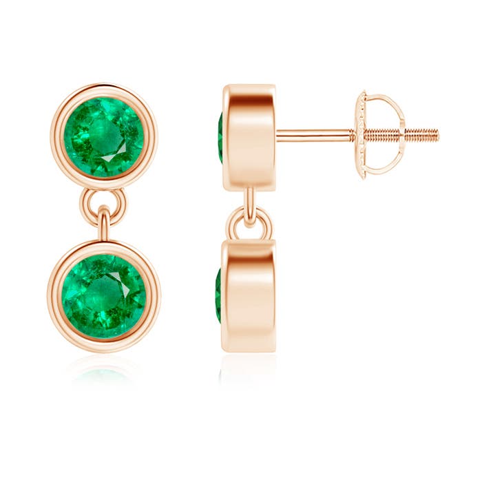 AAA - Emerald / 0.72 CT / 14 KT Rose Gold