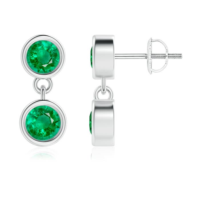 AAA - Emerald / 0.72 CT / 14 KT White Gold