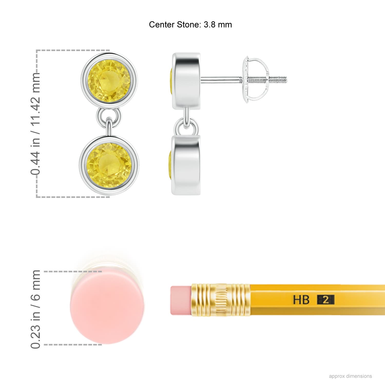 A - Yellow Sapphire / 0.98 CT / 14 KT White Gold