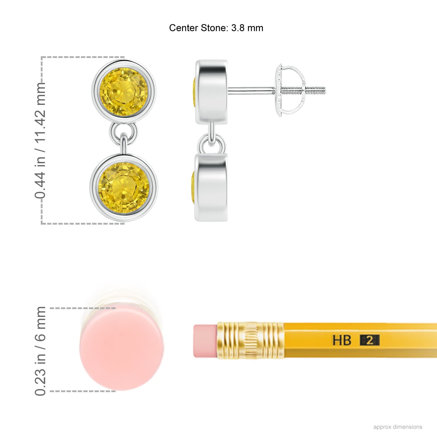 AAA - Yellow Sapphire / 0.98 CT / 14 KT White Gold