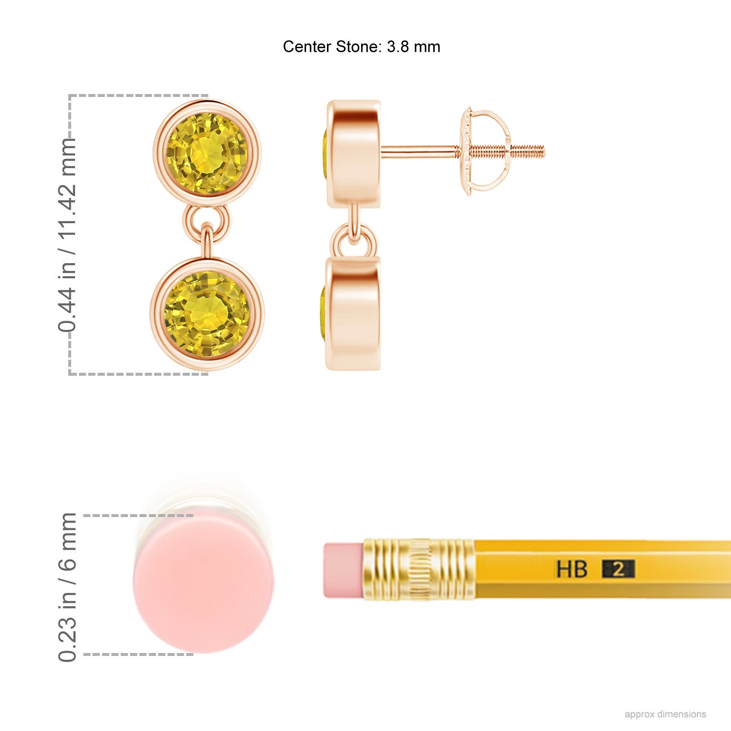 AAAA - Yellow Sapphire / 0.98 CT / 14 KT Rose Gold