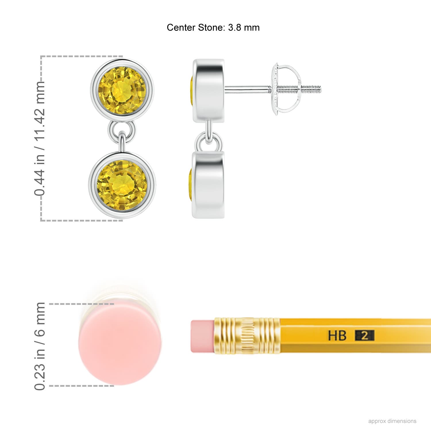 AAAA - Yellow Sapphire / 0.98 CT / 14 KT White Gold