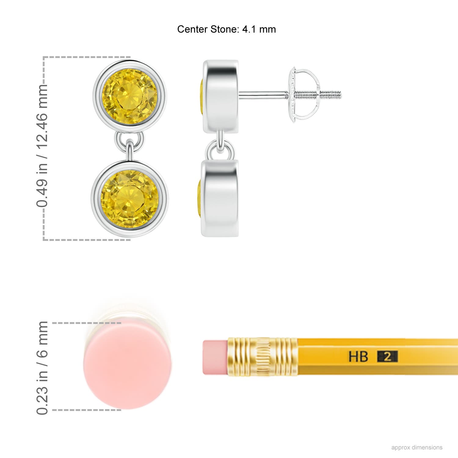 AAA - Yellow Sapphire / 1.18 CT / 14 KT White Gold