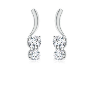 3.6mm GVS2 Two Stone Diamond Swirl Earrings in White Gold