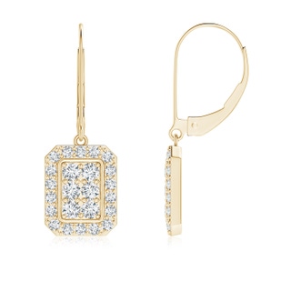 2.2mm GVS2 Diamond Clustre Leverback Dangle Earrings in Yellow Gold